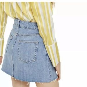 Topshop moto frayed denim skirt